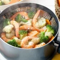 Diet Menu Steamed Shrimp with Mixed Vegetables menu