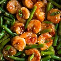Seafood Shrimp with String Beans   menu