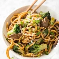 Noodles Flat Rice Noodle with Chinese Broccoli and Beef menu