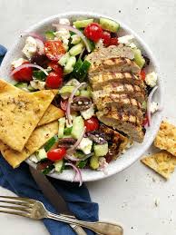 Greek Salad with Pita Bread & Gyro