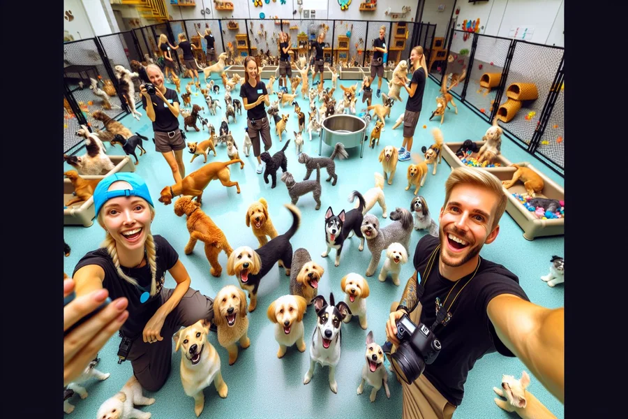 A photo of the indoor play area at Four Paws Day Care.